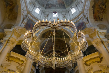 Naklejka premium Interior of St Nicholas Church in Prague