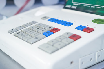 Close up of electronic cash register in a shop