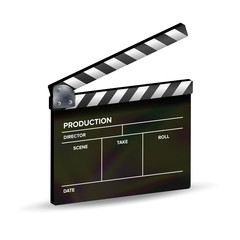 Fototapeta premium Clapper Board Vector. Template Clapboard. Movie Equipment.