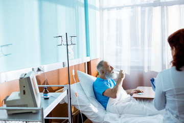 Senior man in hospital
