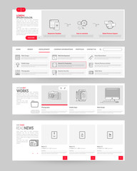 Website template elements with concept icons.
Collection of various elements for web page navigation.