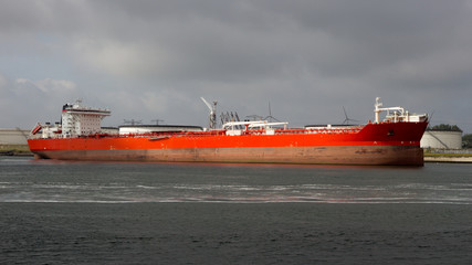 oil tanker port moored