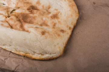 Bread on kraft paper