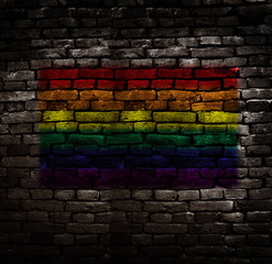 Fototapeta premium Rainbow flag wall