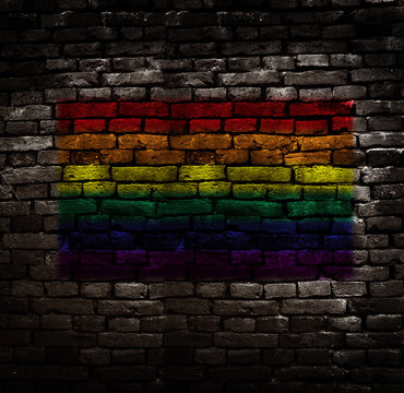 Rainbow flag wall