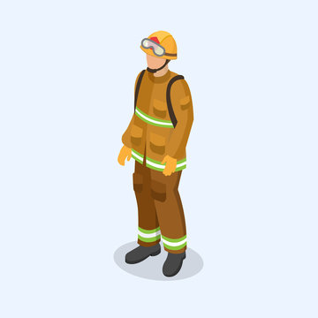 Figure of a fireman in uniform. Professional people concept.
