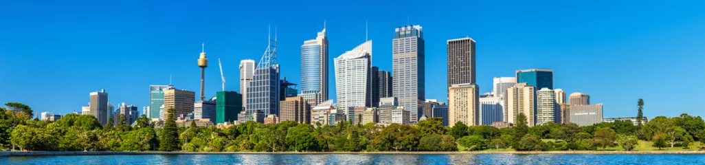 Poster Panorama van het centrale zakendistrict van Sydney - Australië © Leonid Andronov