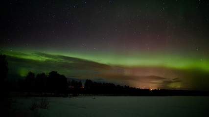 Aurora Borealis / Northern Light in the sky of Lapland, Finland