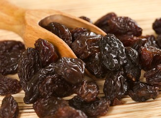 raisins on a wooden background