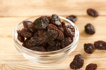 raisins on a wooden background