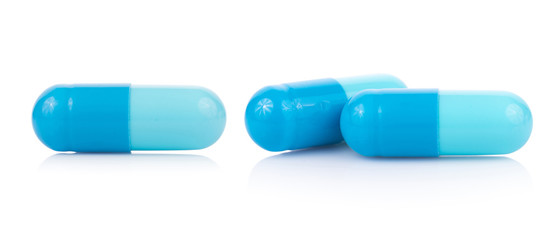 pills capsules isolated on white background