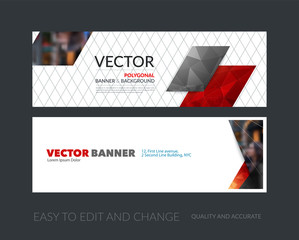 Vector set of modern horizontal website banners with colourful d