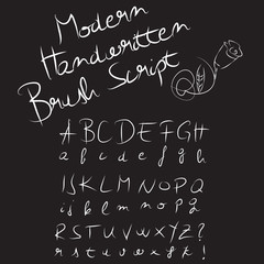 Modern Handwritten Brush Script. Vector abstract alphabet.