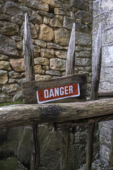Danger area in a rustic construction