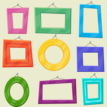 Set of cartoon vector picture frames