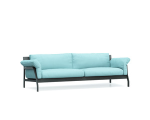 Isolated blue, turqoise modern sofa