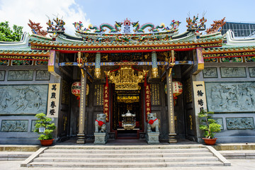 Ho chi Minh city, Vietnam - March 22 2017: Nghia An Hoi Quan Pagoda, one of Ho Chi Minh City's many landmarks to discover, one of the oldest temples in Saigon, Vietnam, Asia.