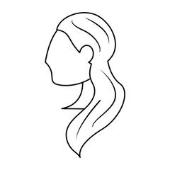 profile woman bride wedding outline vector illustration eps 10