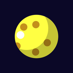 Fototapeta premium Flat Moon Icon. Night symbol. Vector illustration.