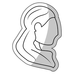 head woman bride wedding outline vector illustration eps 10