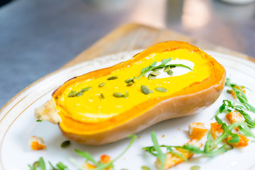 pumpkin soup in a pumpkin