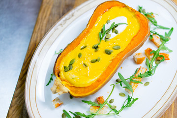 pumpkin soup in a pumpkin