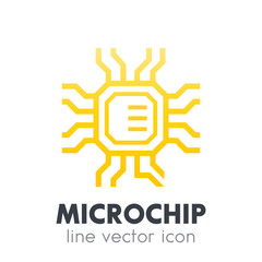 chipset, microchip icon on white