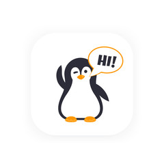 emoji with greeting pinguin