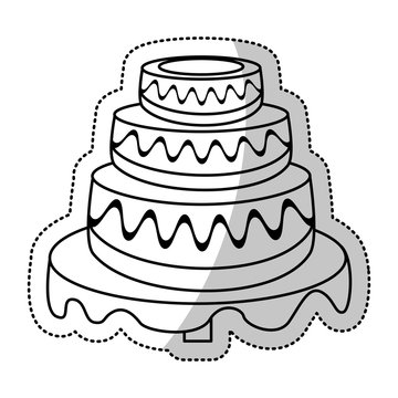 wedding cake sweet outline vector illustration eps 10 © Jemastock