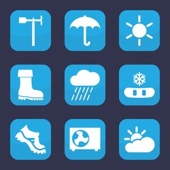 Set of 9 filled weather icons