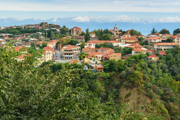 Fototapeta na wymiar View of Signagi or Sighnaghi city. Georgia