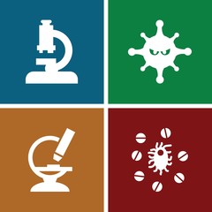 Set of 4 virus filled icons