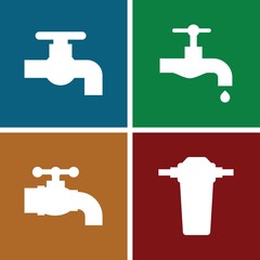 Set of 4 leaky filled icons