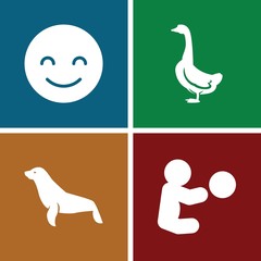 Set of 4 smiling filled icons