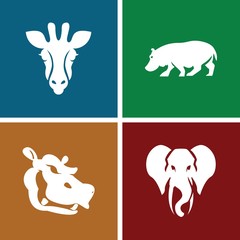 Set of 4 african filled icons