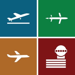 Set of 4 jet filled icons