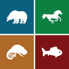 Set of 4 wild filled icons