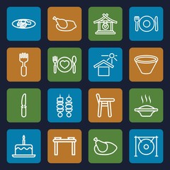 Set of 16 plate outline icons