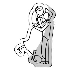 couple wedding romantic outline vector illustration eps 10