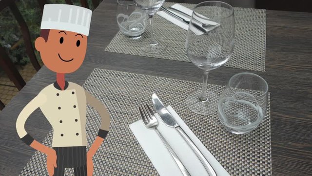 cuisinier et table