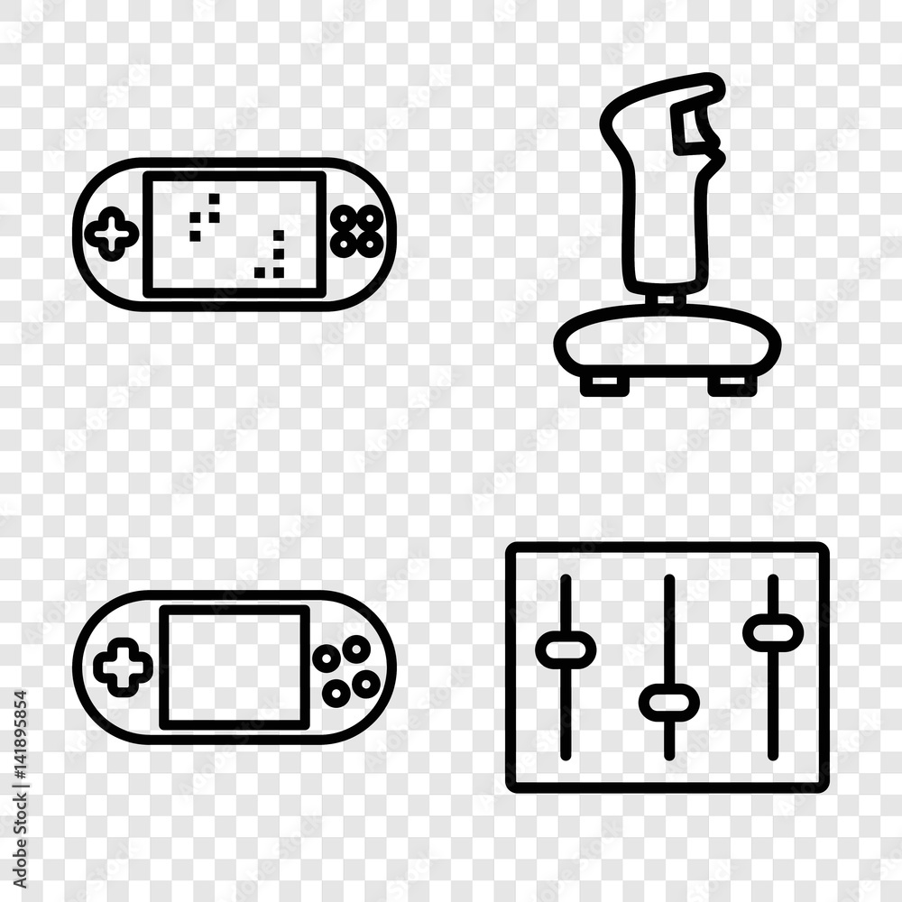 Poster Set of 4 console outline icons