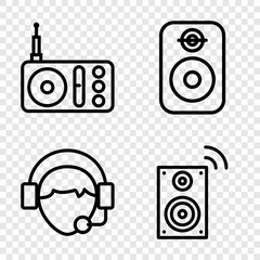 Set of 4 speaker outline icons