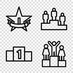 Set of 4 championship outline icons