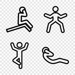 Set of 4 crunch outline icons