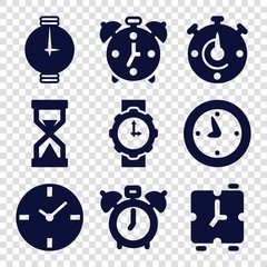 Set of 9 timer filled icons