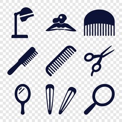 Set of 9 salon filled icons