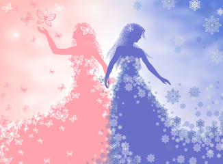 Obraz premium Winter and spring