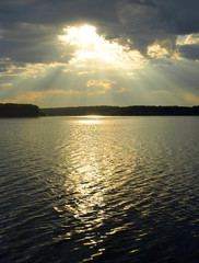 Закат на Истринском водохранилище.