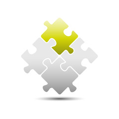 Obraz premium Puzzle concept icon isolated on white background creative solutions