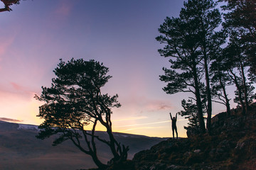 girl silhouette beautiful nature